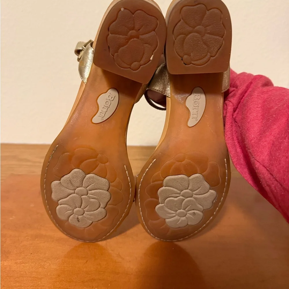 Born‎ Jewel Embellished Tan and Gold Sandals